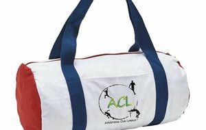 Sac polochon blanc impression multicolore